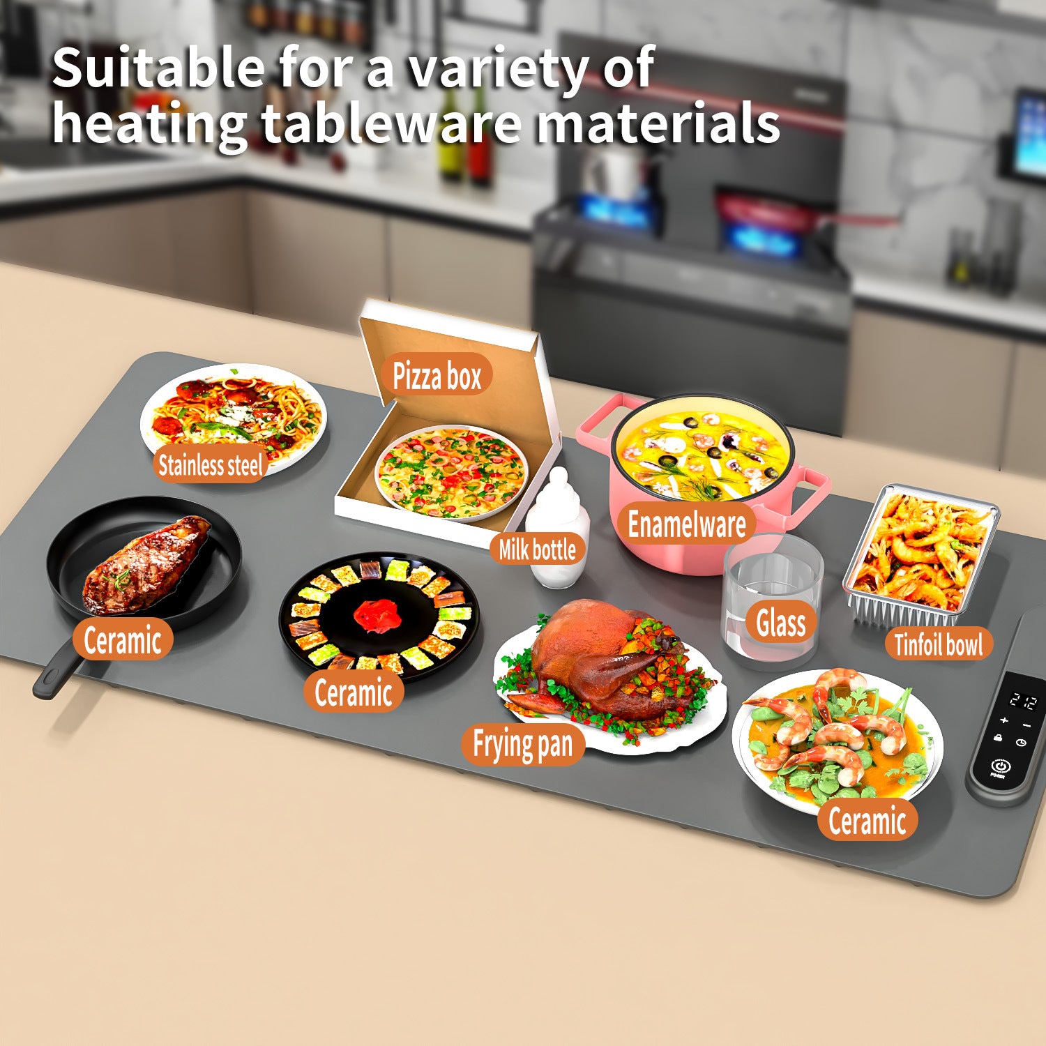 Smart Foldable Heating Mat & Cutting Board – Flexible Food Warming Dining Table Accessory