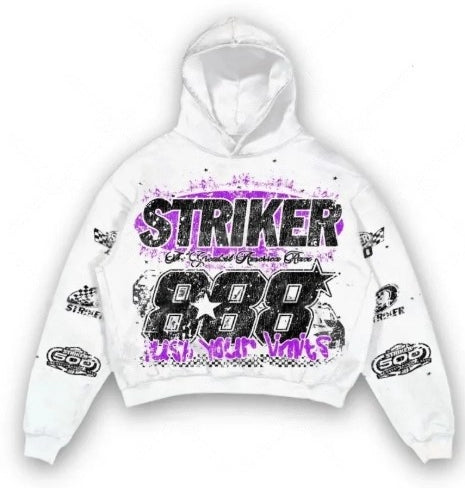 Men’s American Retro Letter Print Hoodie – High Street Pullover