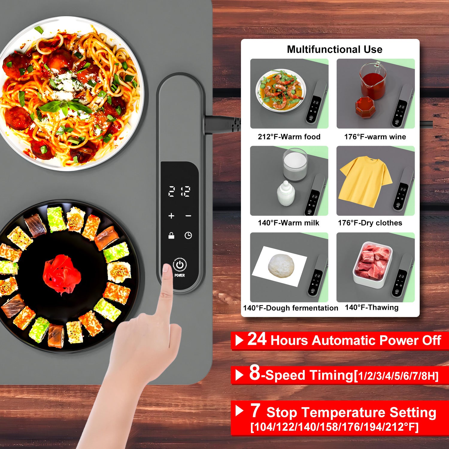 Smart Foldable Heating Mat & Cutting Board – Flexible Food Warming Dining Table Accessory