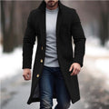 Men’s Winter Lapel Trench Coat – Single-Breasted Casual Jacket