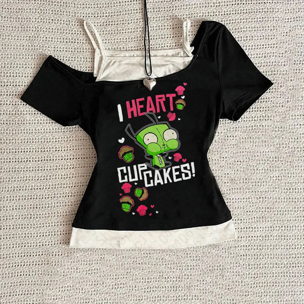 Women’s Y2K Cropped Tank Top with Straps