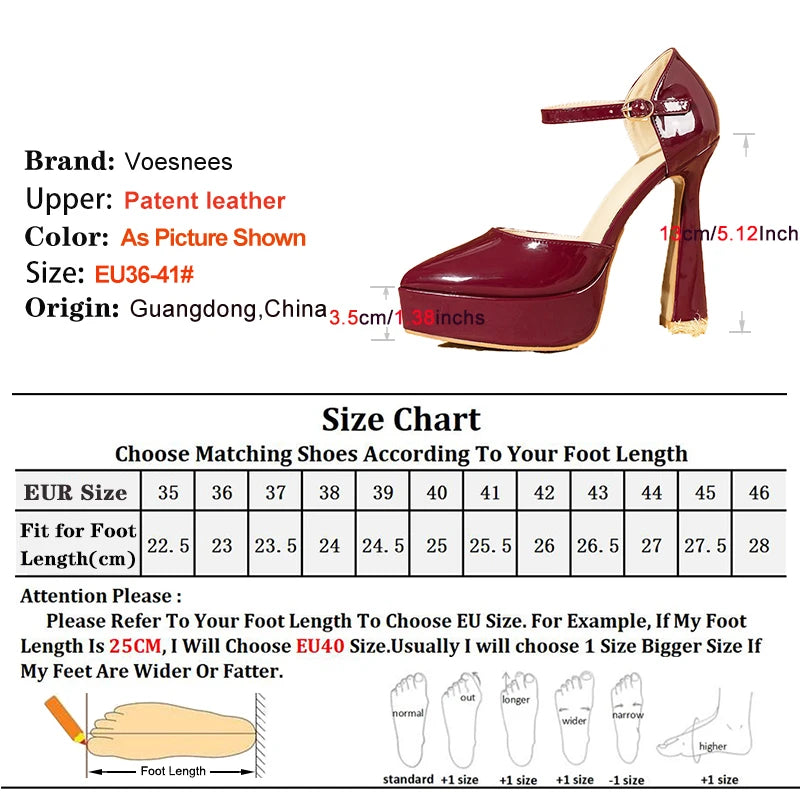 Women’s Platform High Heel Sandals – Buckle Strap Pointed Toe Summer Shoes