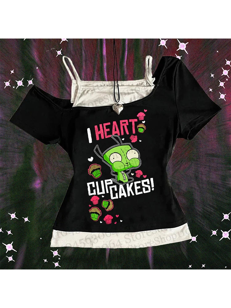 Women’s Y2K Cropped Tank Top with Straps