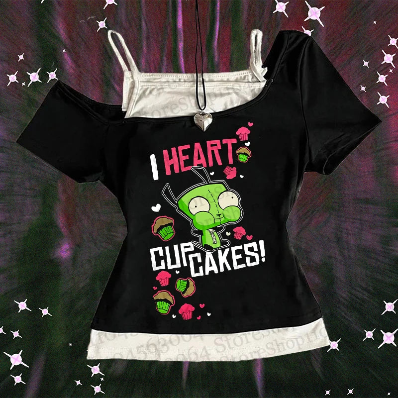 Women’s Y2K Cropped Tank Top with Straps