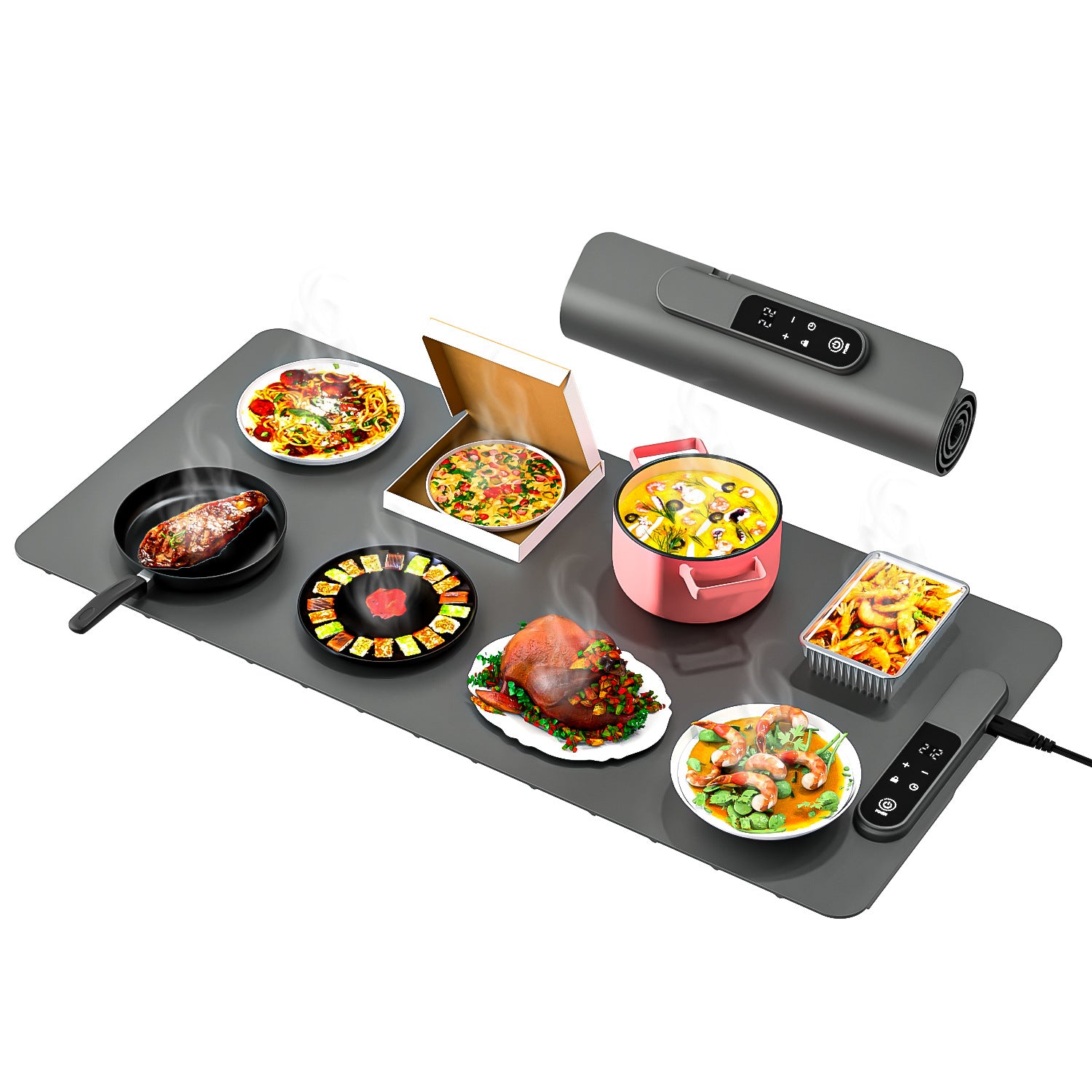 Smart Foldable Heating Mat & Cutting Board – Flexible Food Warming Dining Table Accessory